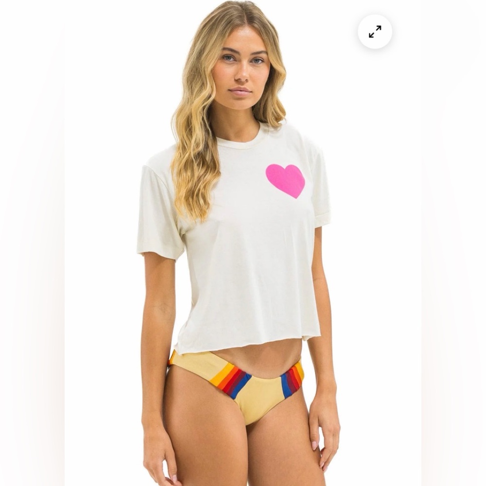 Aviator Nation Heart Print Boyfriend Tee